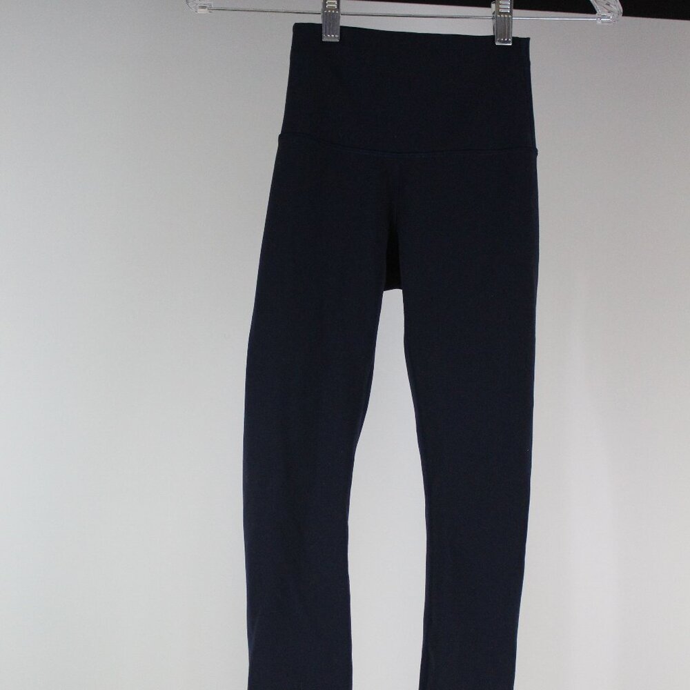 Lululemon Wunder Under Crop Leggings Navy High Rise Yoga Pants Size 2